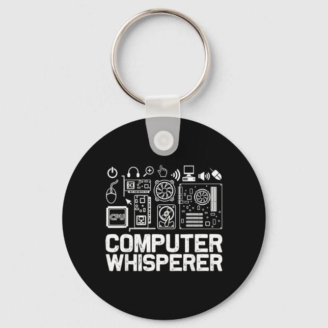Datorflüstraträja Tech Support Nördar nörd Nyckelring (Framsida)