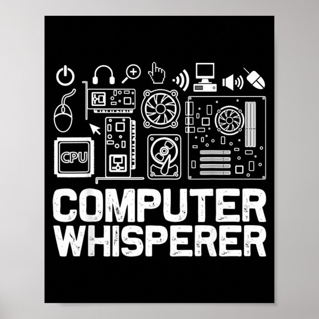 Datorflüstraträja Tech Support nördarna Geek Poster (Framsidan)