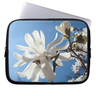 Datorfodral natur Vit Magnolia Blå Himmel