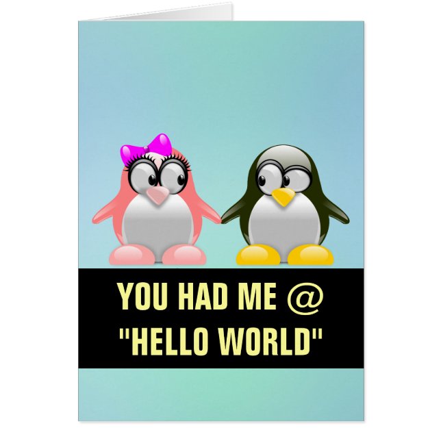 DatorGeekvalentin: Programmera språkkärlek OBS Kort (Framsidan)