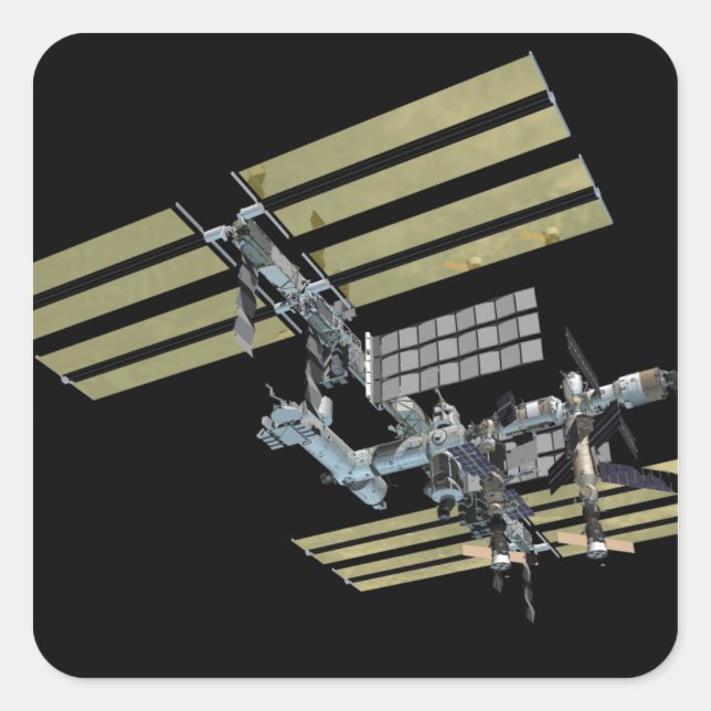 Datorgenererad vy 11 fyrkantigt klistermärke (Framsida)