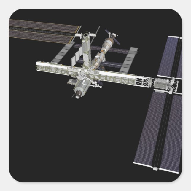 Datorgenererad vy 16 fyrkantigt klistermärke (Framsida)