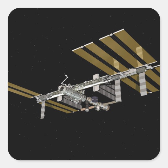 Datorgenererad vy 25 fyrkantigt klistermärke (Framsida)