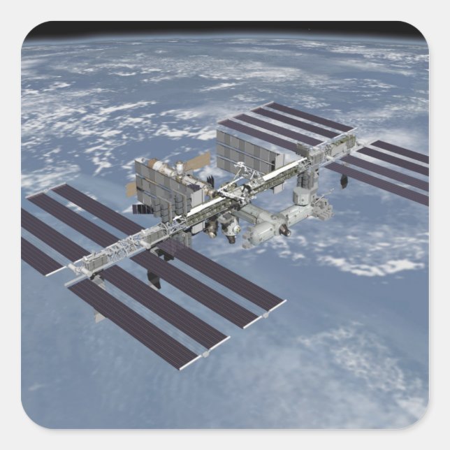Datorgenererad vy 27 fyrkantigt klistermärke (Framsida)