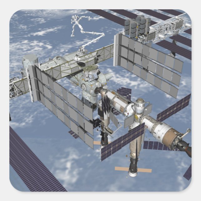 Datorgenererad vy 7 fyrkantigt klistermärke (Framsida)