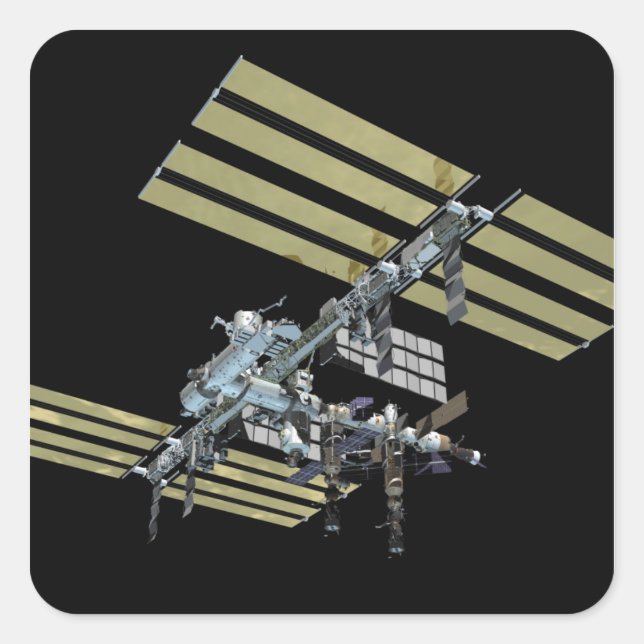 Datorgenererad vy 9 fyrkantigt klistermärke (Framsida)