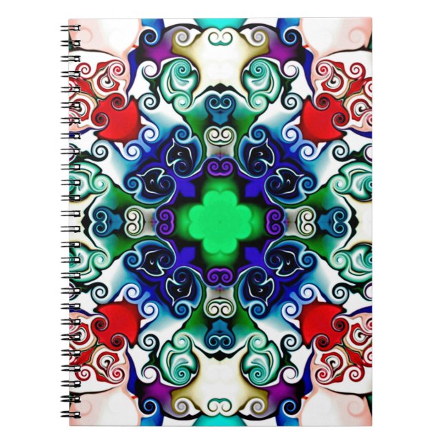 Datorgrafik. Illustration av en abstrakt flo Anteckningsbok (Framsidan)