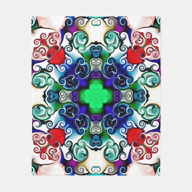 Datorgrafik. Illustration av en abstrakt flo Fleecefilt (Framsidan)