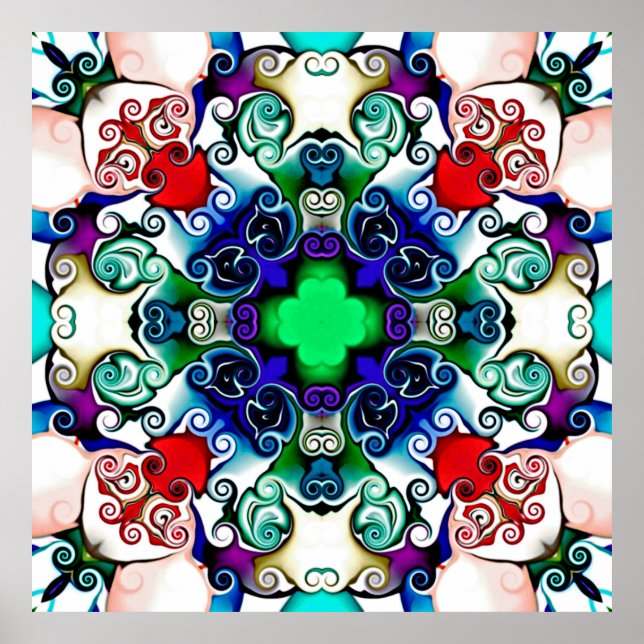 Datorgrafik. Illustration av en abstrakt flo Poster (Framsidan)