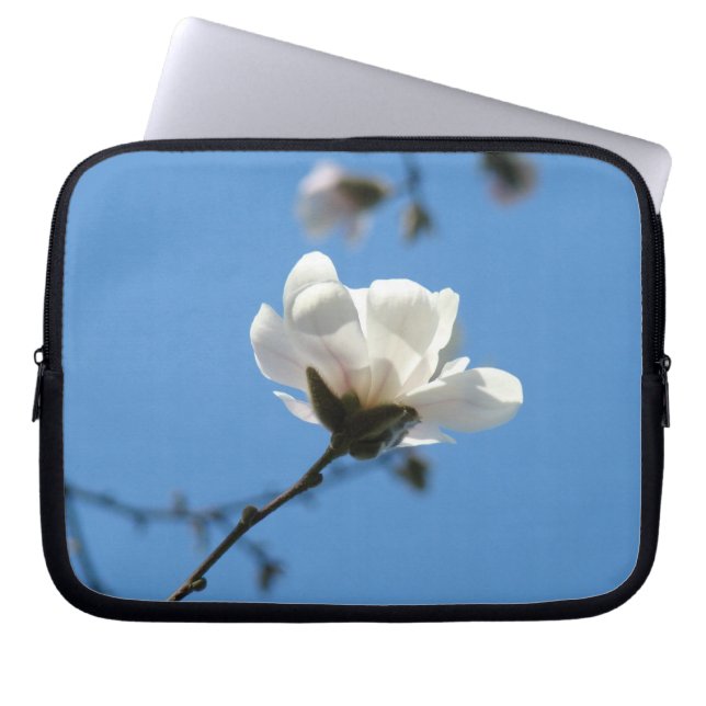 Datorhöljen Elektronik Blå Himmel Magnolia Flora Laptop Fodral (Framsidan)