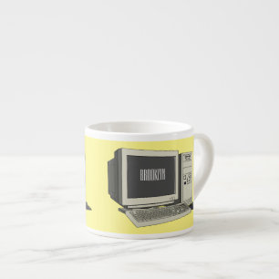 Datorillustration för tecknad espressomugg