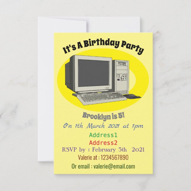 Datorillustration för tecknad inbjudningar (Framsida)