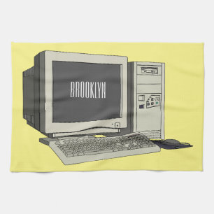 Datorillustration för tecknad kökshandduk
