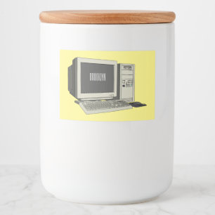 Datorillustration för tecknad mat etiketter