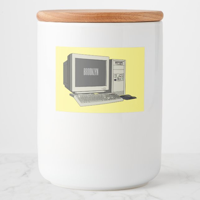 Datorillustration för tecknad mat etiketter (Framsida)