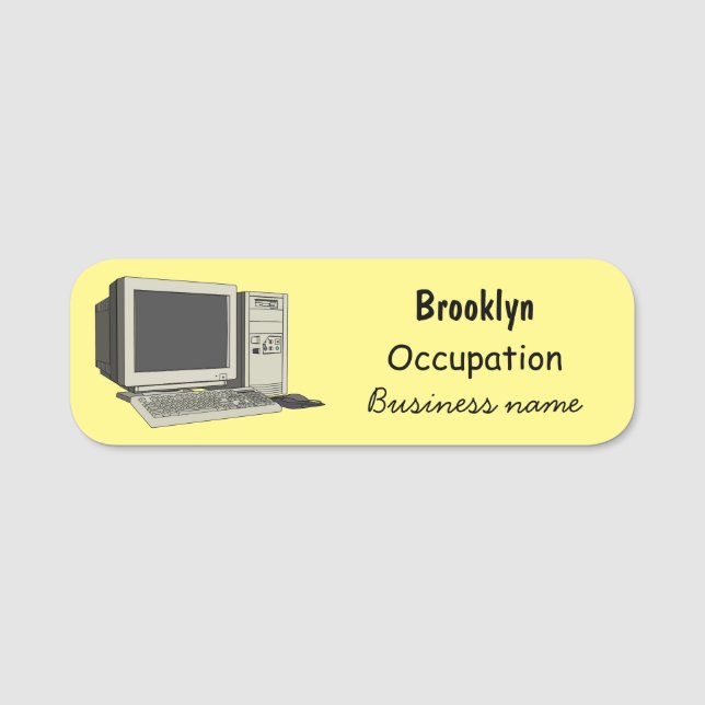 Datorillustration för tecknad namnbricka (Framsida)