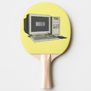 Datorillustration för tecknad pingisracket