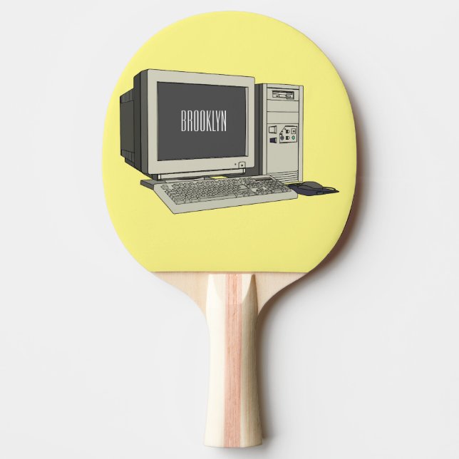 Datorillustration för tecknad pingisracket (Framsidan)