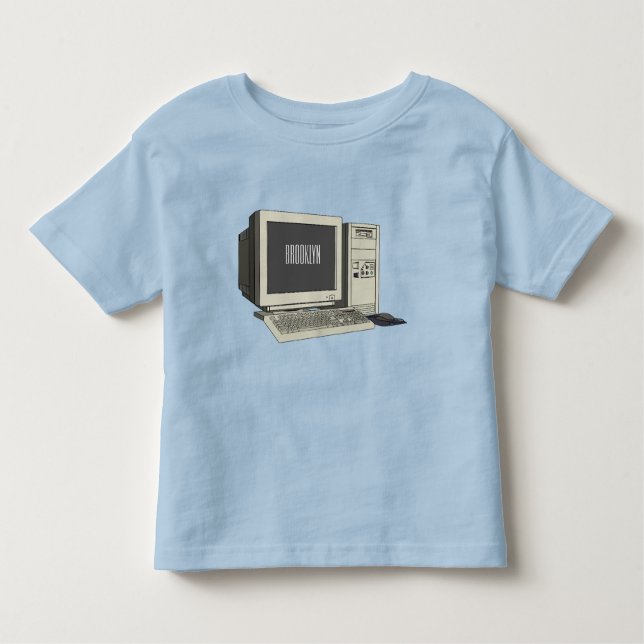Datorillustration för tecknad t shirt (Framsida)