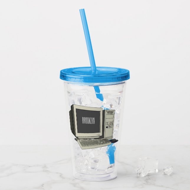 Datorillustration för tecknad take away mugg (Framsida Ice)