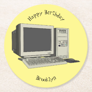 Datorillustration för tecknad underlägg papper rund