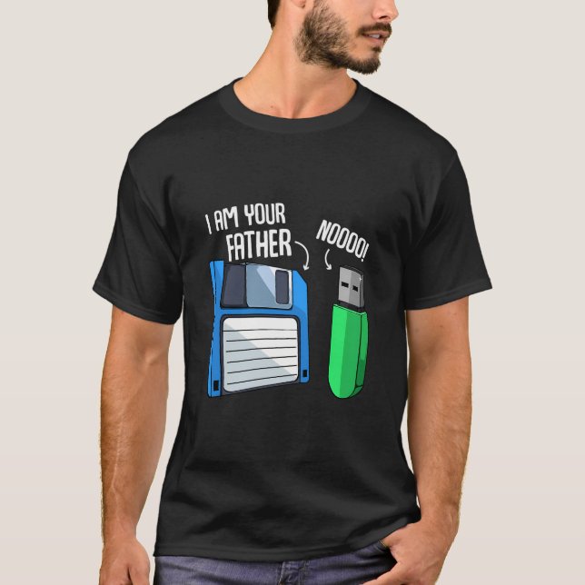 Datoringenjör Geek Nerd C-diskettskod T Shirt (Framsida)