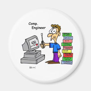 Datoringenjörtecknad Magnet