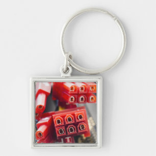 Datorkabelanslutning Fyrkantig Silverfärgad Nyckelring