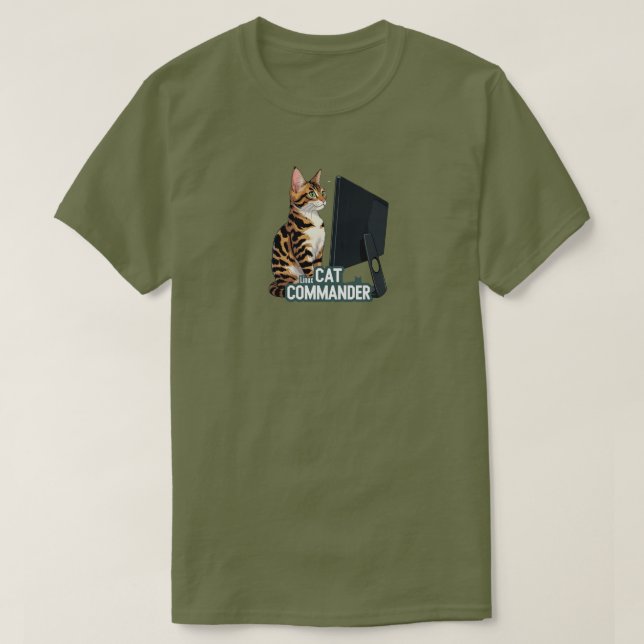 Datorkattbefälhavare Linux Bengal T-Shirt (Design framsida)