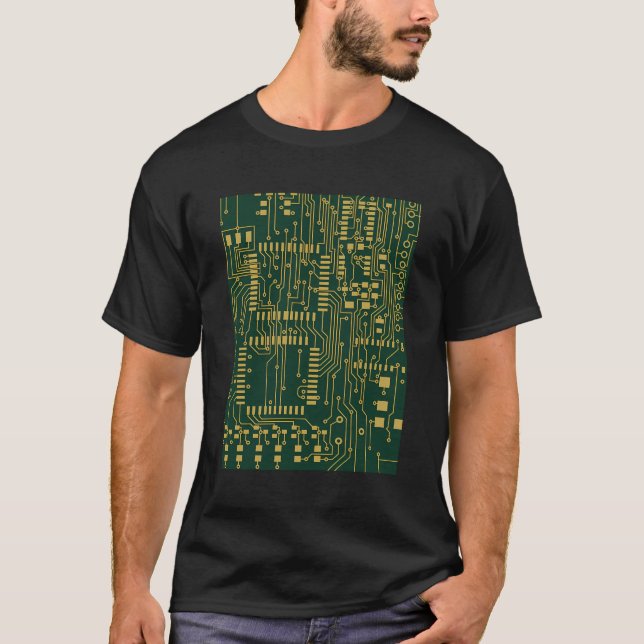 Datorkretskort Electronics Tech T Shirt (Framsida)