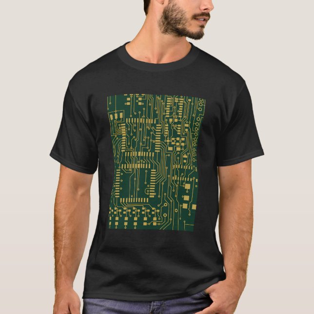 Datorkretskort - elektronikteknik t shirt (Framsida)