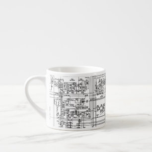 Datormaskinvara i schematisk krets Ingenjör Espressomugg