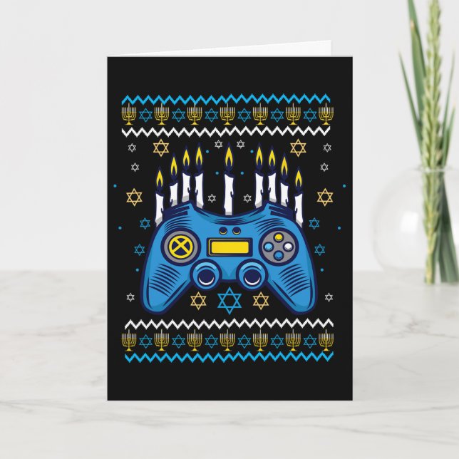 Datormus Hanukkah Menorah Ljus Juda Kort (Framsida)