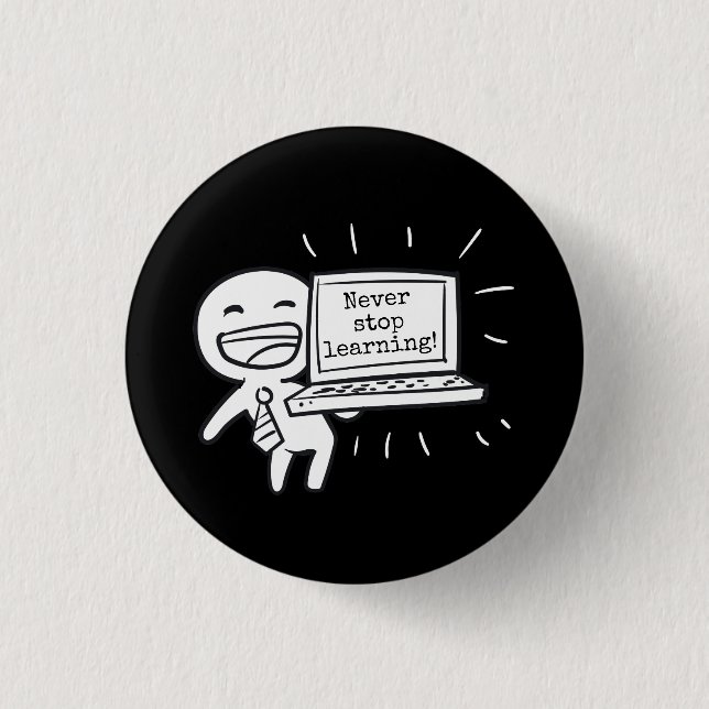 Datorn Student slutar aldrig att lära Knapp (Framsida)