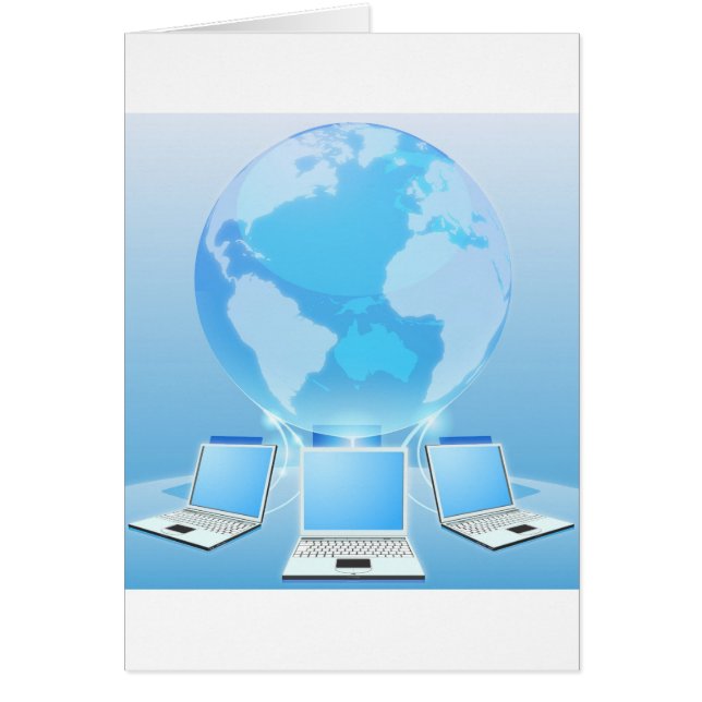 Datornätvärldsbegrepp Hälsningskort (Framsidan)