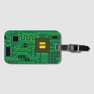 Datornerden går runt stiger ombord CPU Bagagebricka