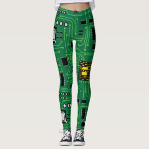 Datornerden går runt stiger ombord CPU Leggings