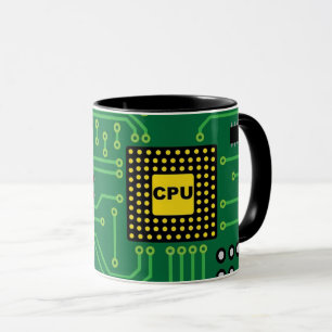 Datornerden går runt stiger ombord CPU            Mugg