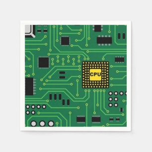 Datornerden går runt stiger ombord CPU            Pappersservett