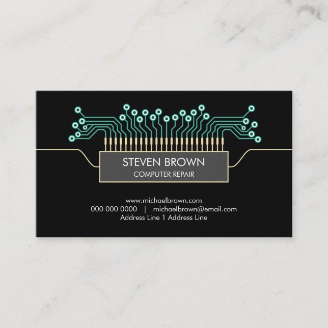 Datorns ingenjör vetenskapliga kretskort visitkort (Framsida)