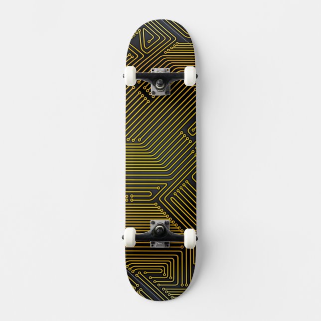 Datorns kretskortsmönster old school skateboard bräda 18 cm (Framsida)