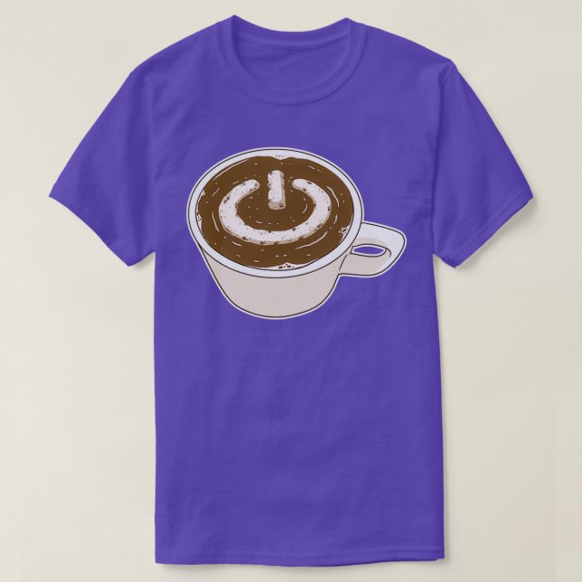 Datorns strömknapp för kaffedränering t shirt (Design framsida)