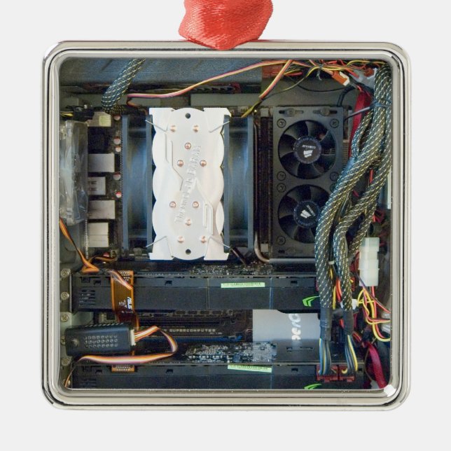 Datorns utrustningsyta julgransprydnad metall (Framsidan)