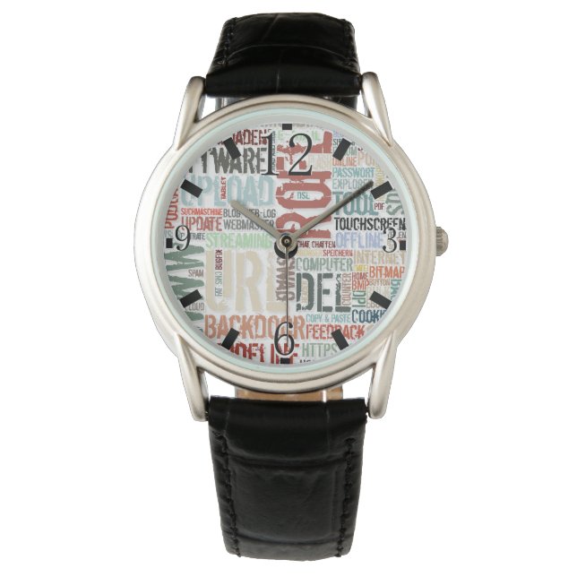 Datorordbok i färger armbandsur (Framsida)