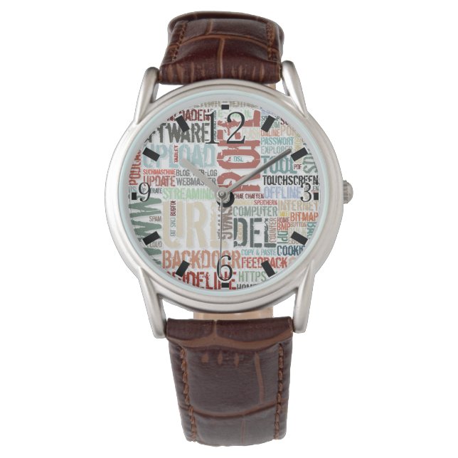 Datorordbok i färger armbandsur (Framsida)