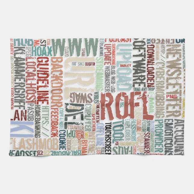 Datorordbok i färger kökshandduk (Horisontell)