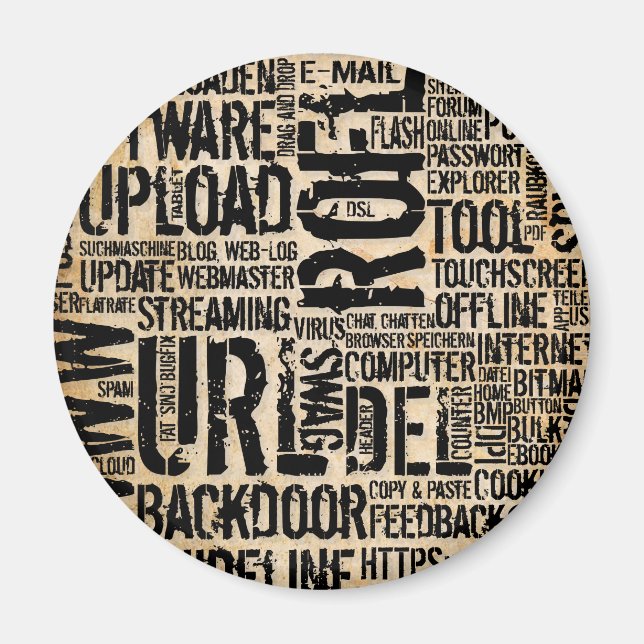 Datorordbok - vintage magnet (Framsidan)