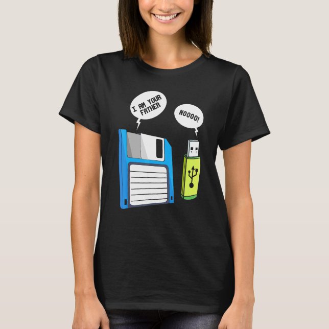 Datorprog för USB-diskettenhet Fars dag T Shirt (Framsida)