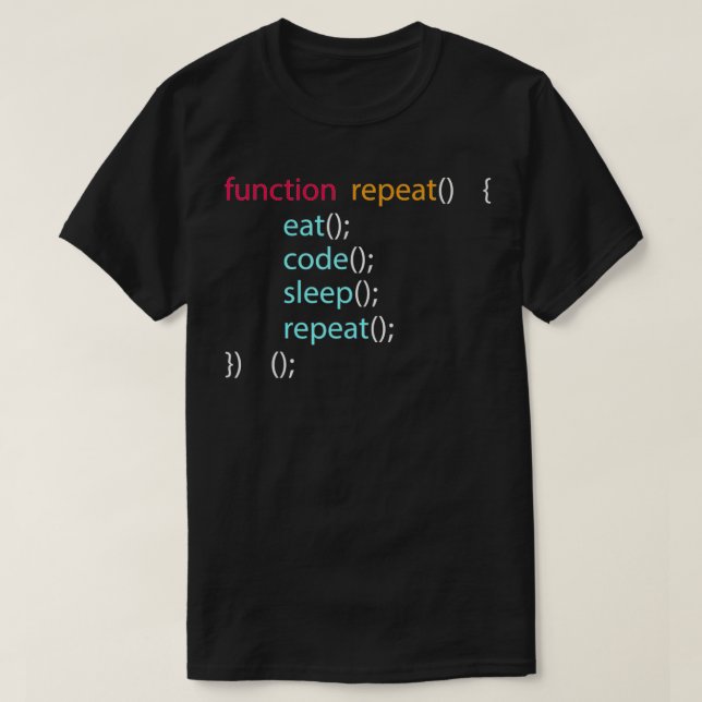Datorprogram - Eat Code-viloläge T Shirt (Design framsida)
