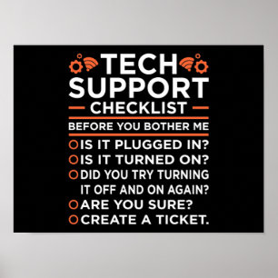 Datorprogram för IT-kontrollista för teknisk suppo Poster